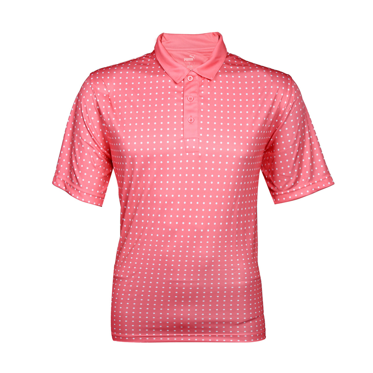 Puma Men’s Polka-Dot Printed Polo T-Shirt - Pink/White