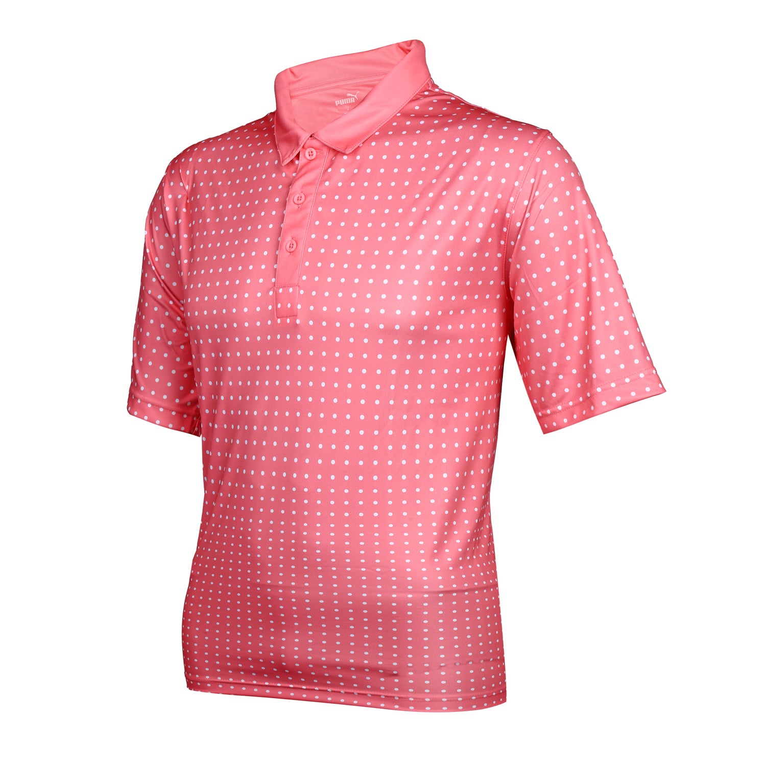 Puma Men’s Polka-Dot Printed Polo T-Shirt - Pink/White