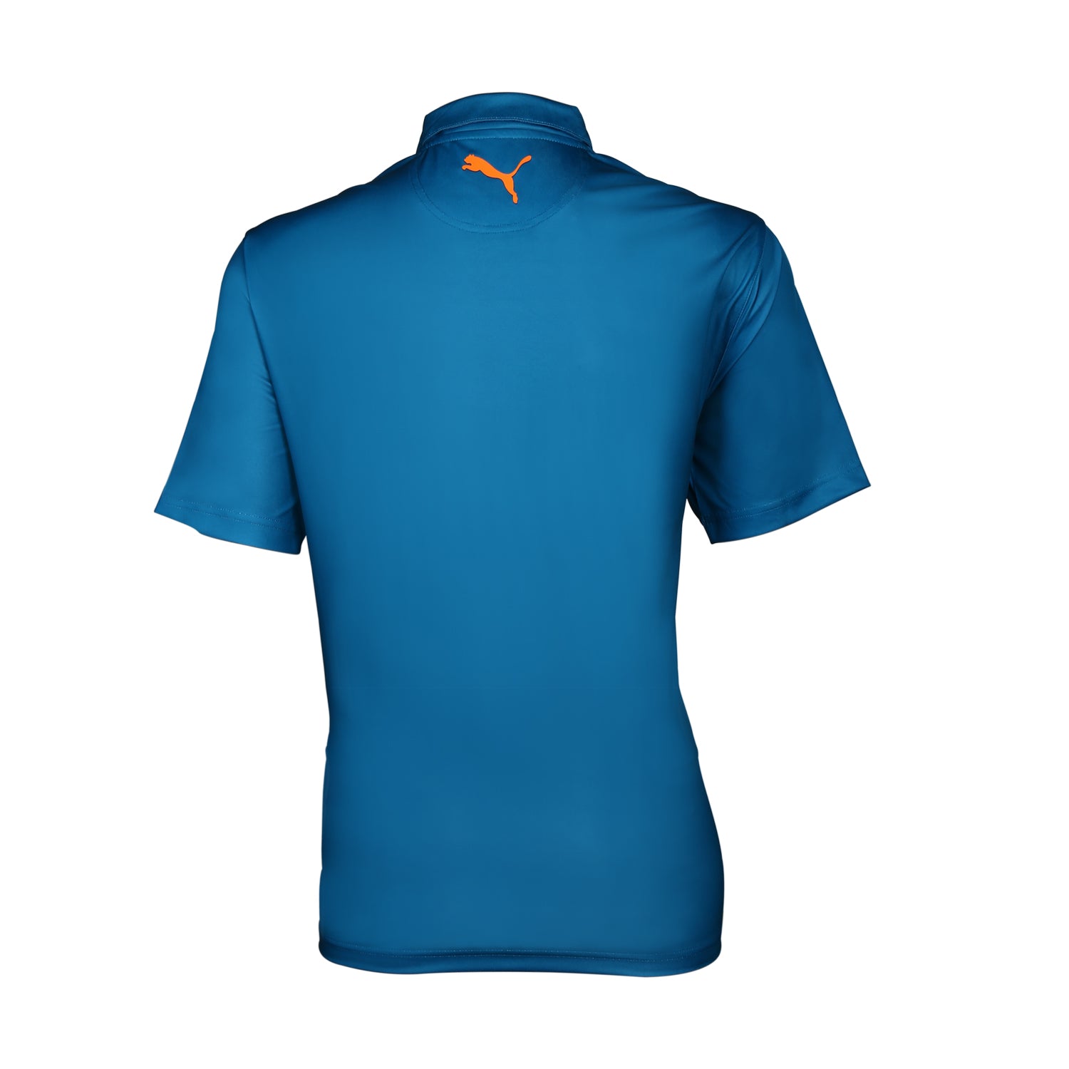 Puma Men’s Striped Polo T-Shirt - Corsair/Fair Aqua/White