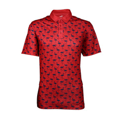 Puma Men’s Crane Printed Polo T-Shirt - Club Red/Navy