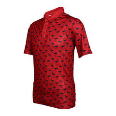 Puma Men’s Crane Printed Polo T-Shirt - Club Red/Navy